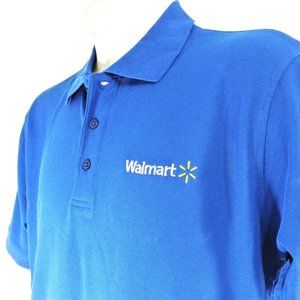 WALMART Associate Employee Uniform Polo Shirt Blue NEW Size L Large